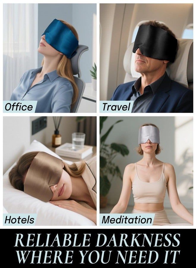 Zenssia Satin Sleep Mask for Women and Men, Lightweight Padded Eye Mask with Adjustable Strap, Comfort Blackout for Travel and Nap - Black - Image 5